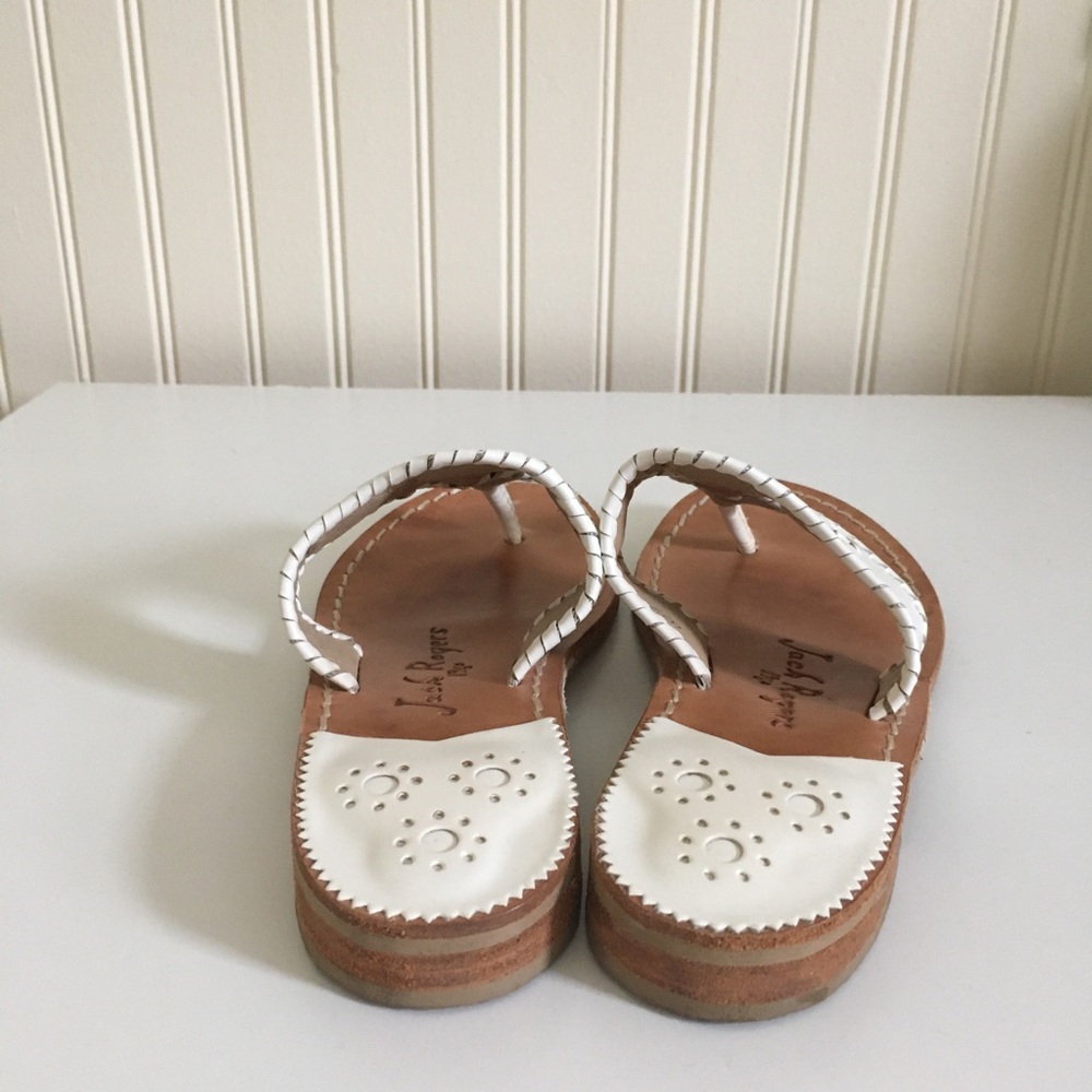 Jack Rogers classic leather flat sandals white size 6M EUC - Picture 3 of 10